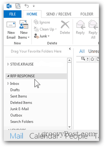 Az Outlook 2013 postafiók hozzáadása - Új kiegészítő postafiók felsorolva
