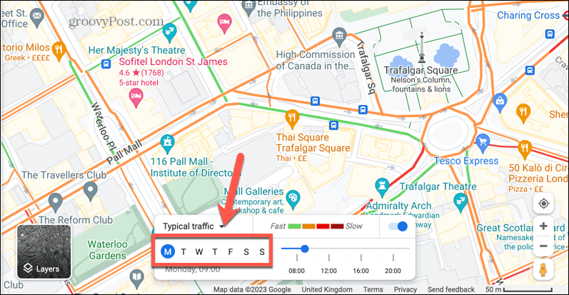 google maps tipikus forgalmi nap