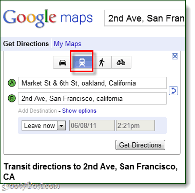 szállítási útmutatók a Google Maps-ben