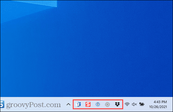 Tálca sarok túlcsordulási ikonjai a Windows 11 rendszerben