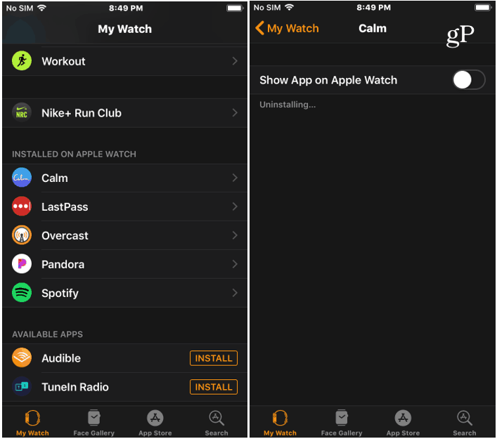 Távolítsa el a Watch App alkalmazást az iPhone készülékről