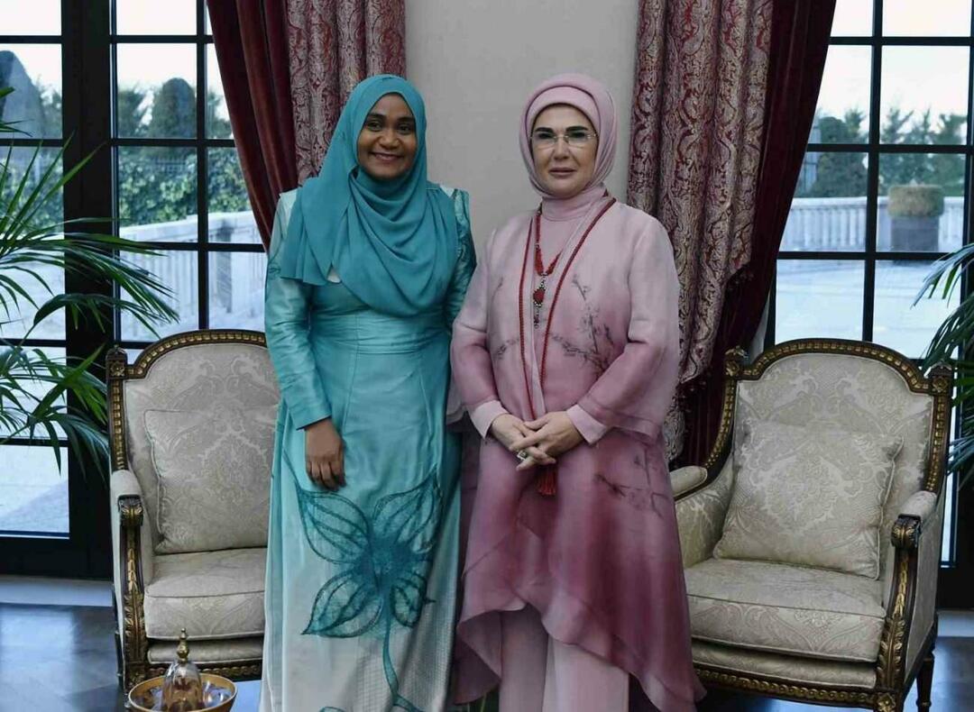 Erdoğan First Lady találkozott Sajidha Mohameddel, Muizzu maldív elnök feleségével