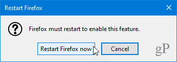 Indítsa újra a Firefoxot