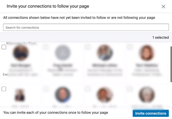 Hívja meg a kapcsolatokat a LinkedIn oldal követésére, 2. lépés.