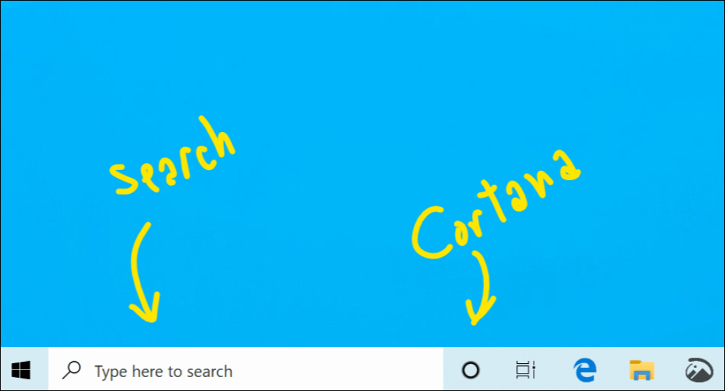 Cortana Search elválasztott Windows 10 18317