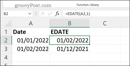 További példák az EDATE képletre Excelben