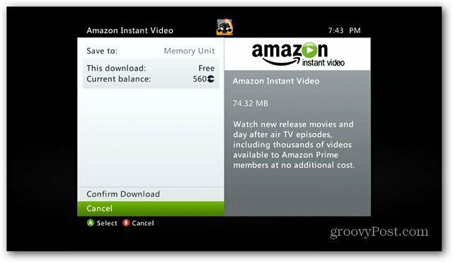 Amazon azonnali videó most az Xbox 360-on