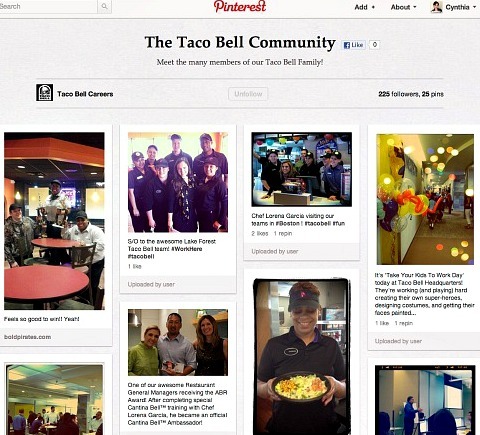 Taco Bell karrier a Pinteresten