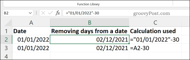 Napok eltávolítása egy dátumból az Excelben