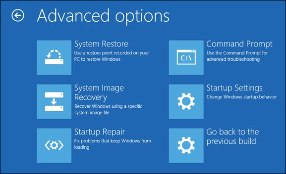 Speciális rendszerindítási lehetőségek Windows 10