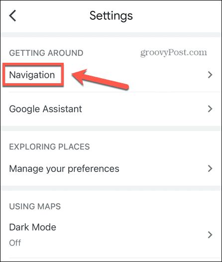 google maps navigációs beállítások
