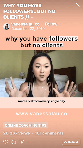 Vanessa Lau IGTV Instagram videó