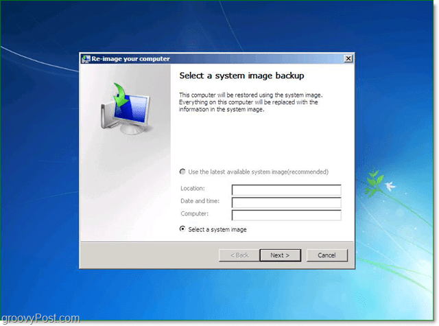 válassza ki a Windows 7 rendszerkép-biztonsági mentését