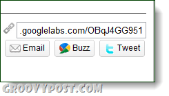 googlelabs URL megosztás gombja