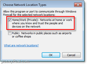 hogyan kell manuálisan kiválasztani a hálózatot a Windows 7 tűzfal kivételével