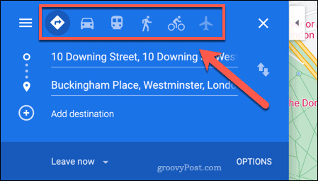 Utazási lehetőségek a Google Maps szolgáltatásban