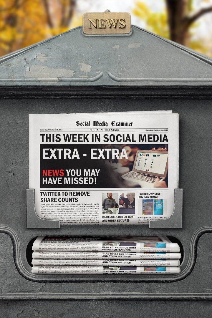 Twitter a megosztási számlák eltávolításához: Ezen a héten a közösségi médiában: Social Media Examiner