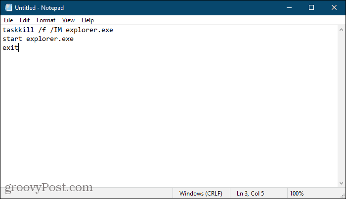 Hozzon létre kötegelt fájlt a Notepad használatával a Windows 10 rendszerben