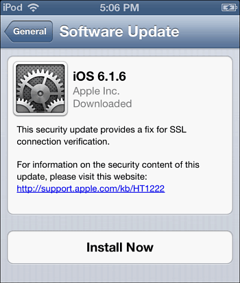 iOS 6.1.6 frissítés