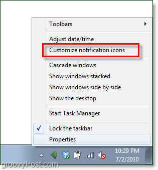 testreszabhatja a Windows 7 rendszertálca értesítéseit