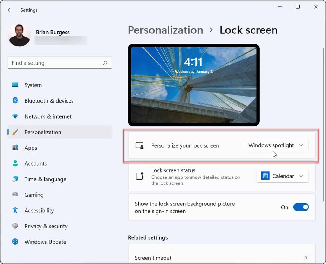 A Windows 11 lezárási képernyőjének személyre szabása