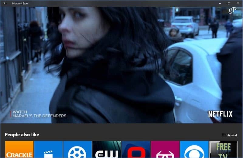 Windows 10 Microsoft Store Video Autoplay Netflix alkalmazás