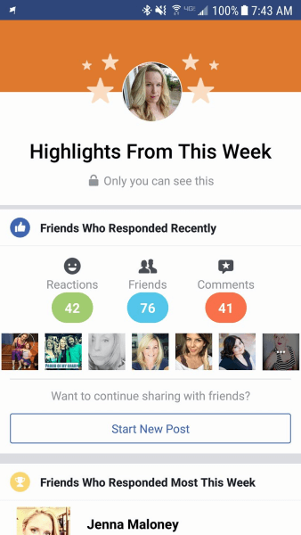 A Facebook megosztja a "Kiemelések" felhasználói fiókot a kiválasztott személyes profilokhoz.