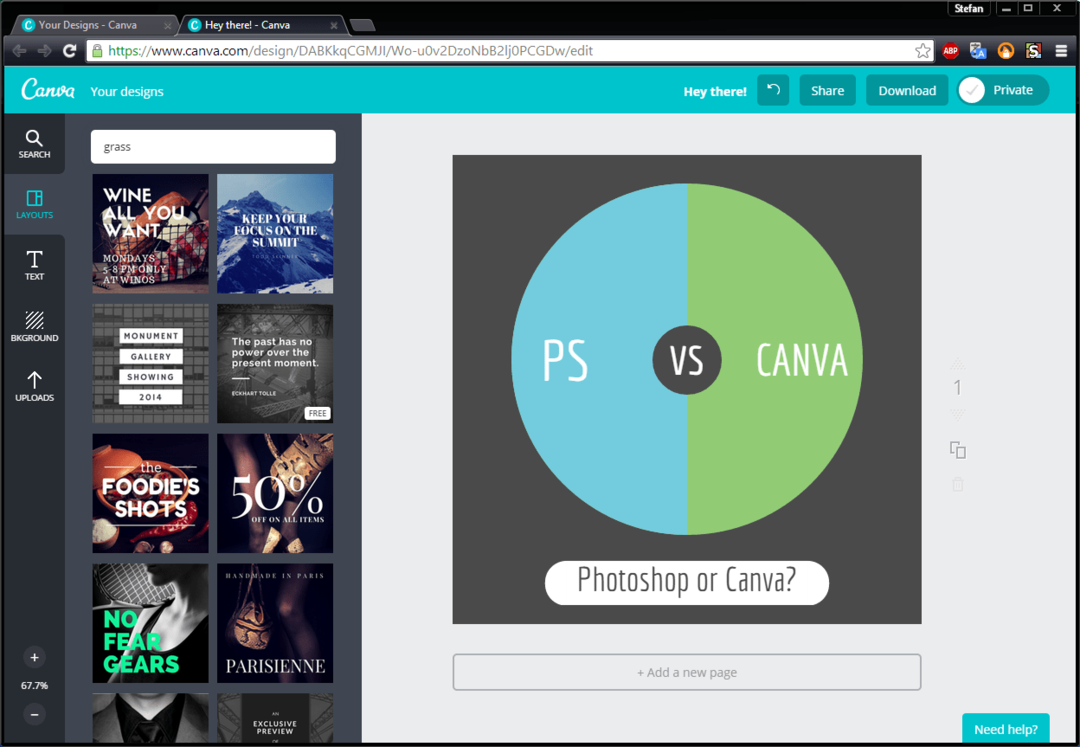 canva online design grafikai tervezés photoshop alternatíva minimális