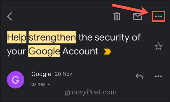 gmail három pont ikonra