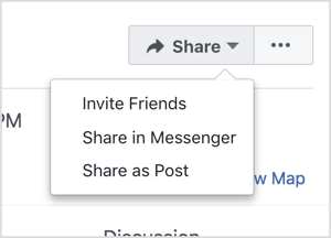Hirdesse Facebook-eseményét úgy, hogy meghívja barátait, és megoszthatja azokat a Messengeren keresztül és posztként.