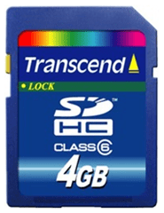 Transcend SDHC biztonsági digitális, nagy kapacitású 4 GB-os memóriakártya
