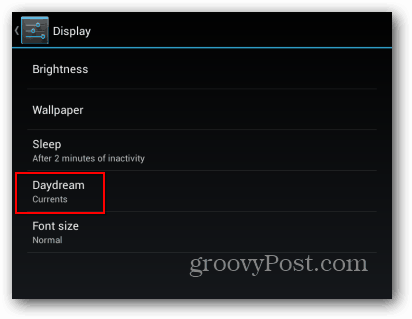 Hogyan kell használni a Daydream funkciót a Nexus 7-en