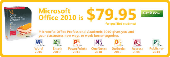 Főiskolai hallgató kedvezmény - Az Office 2010 oktatási / tudományos verziója már elérhető