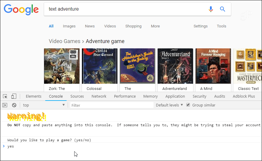 Google Szöveges Kaland