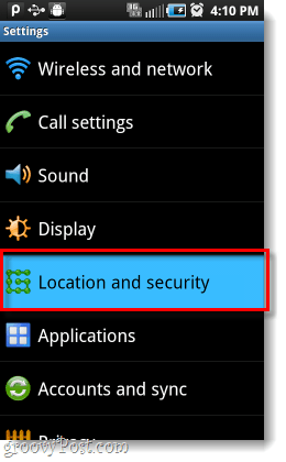 Android hely- és biztonsági beállításai