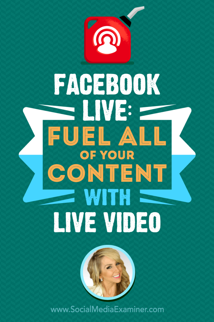 Facebook Live: egész tartalmad táplálása élő videóval, amely Chalene Johnson betekintését tartalmazza a Social Media Marketing Podcaston.