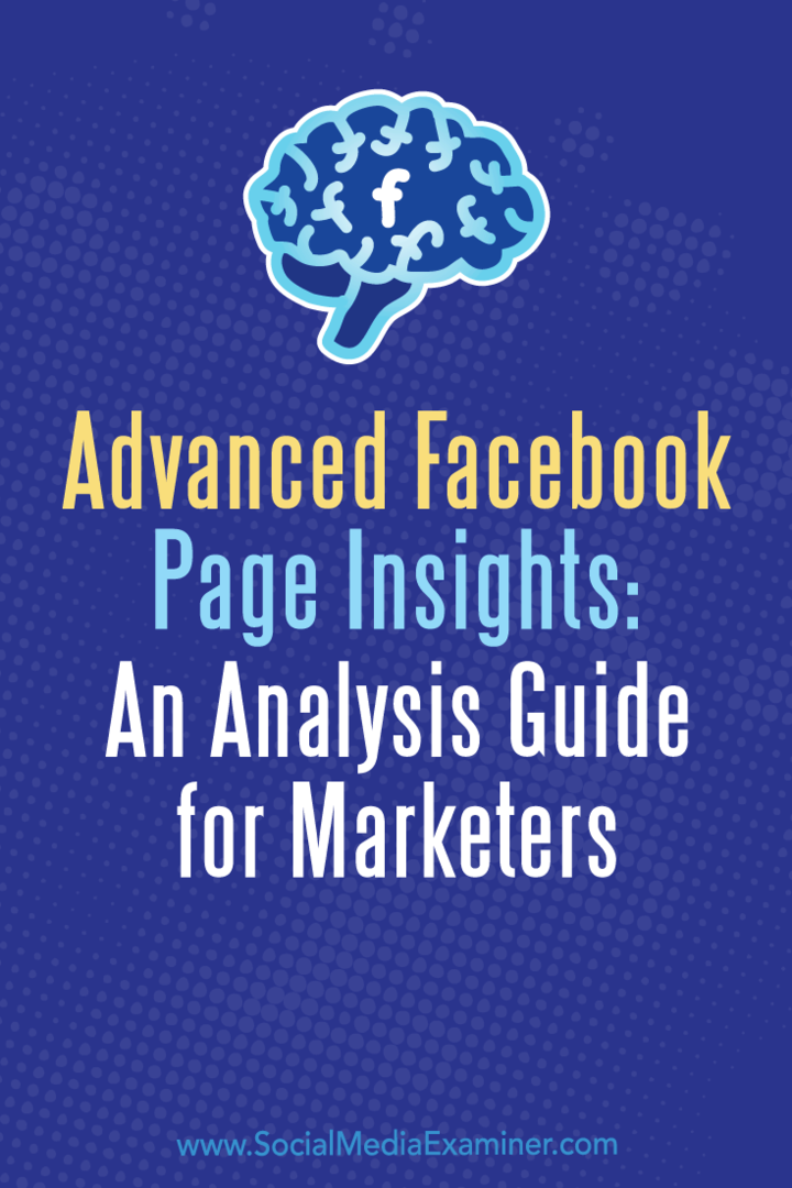 Haladó Facebook-oldal Insights: Jill Holtz elemzési útmutató marketingesek számára a Social Media Examiner-en.