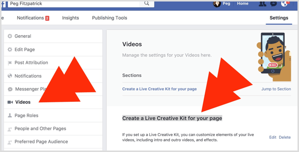 Facebook Live Creative Kit az oldalhoz