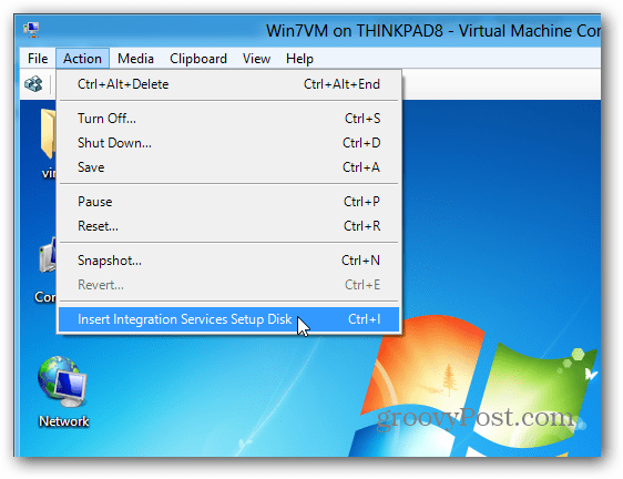 Telepítse az integrációs szolgáltatásokat a Hyper-V virtuális gépekre a Windows 8 rendszerben