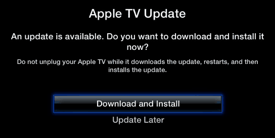Frissítse az Apple TV szoftvert