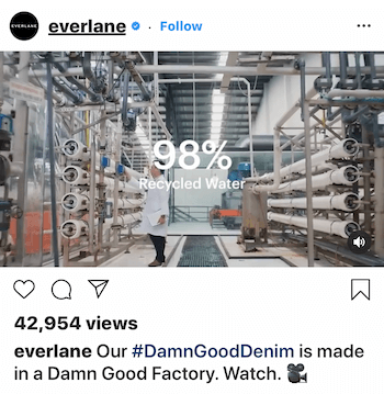 Instagram-videó bejegyzés az Everlane számára