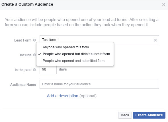 Hozzon létre egyéni elkötelezettségi közönséget a Facebook Közönségkezelőben.