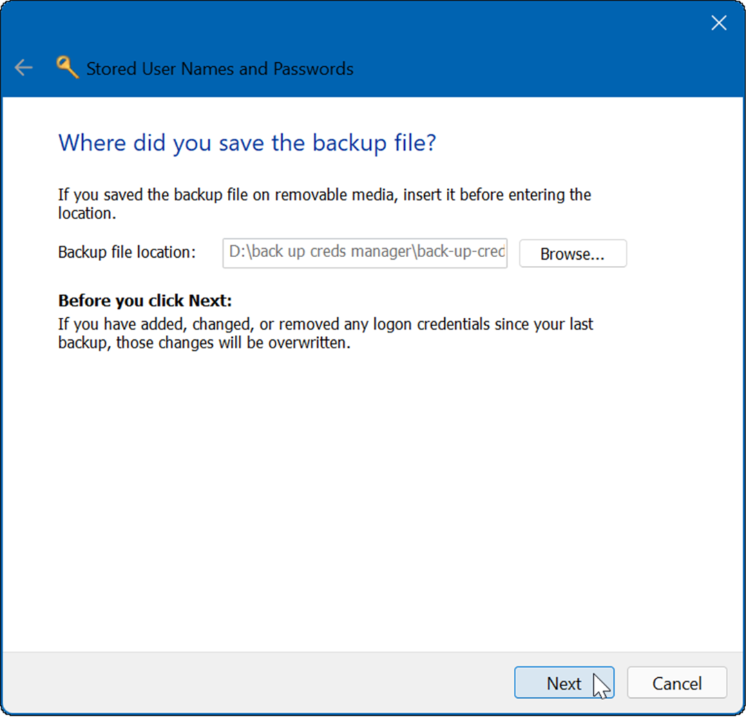 A Credential Manager használata Windows 11 rendszeren