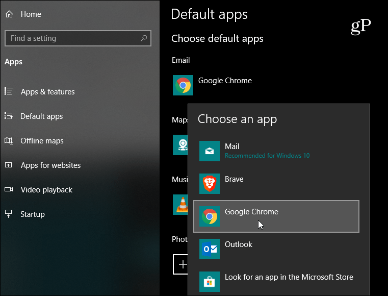 3 Alapértelmezett alkalmazások Windows 10