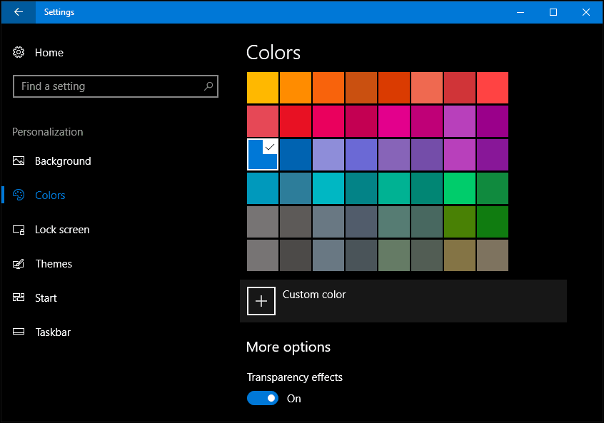 A Windows 10 alkotói frissítik a színeket