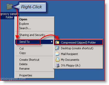 Tömörítse a fájlokat és mappákat a Windows XP használatával