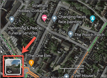 google maps utcanézet ikonra