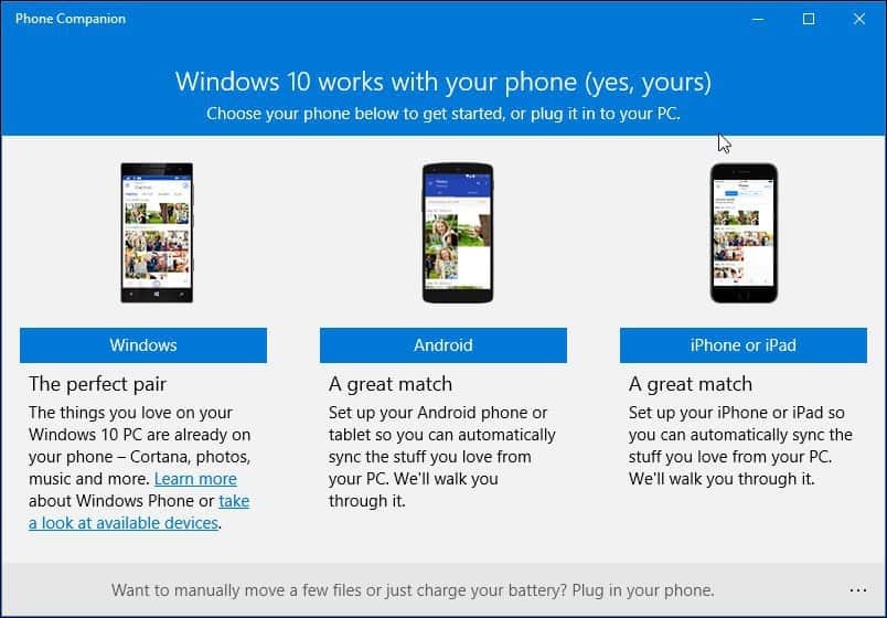 Az új telefon-társa alkalmazás használata a Windows 10 rendszerben