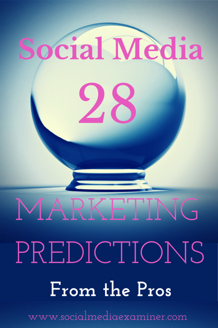 28 Közösségi média marketing előrejelzése 2015-re a profiktól: Social Media Examiner
