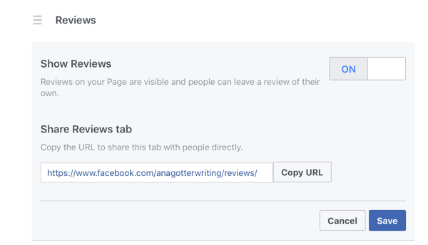 A Facebook-vélemények engedélyezéséhez válassza a Vélemények megjelenítése melletti Be lehetőséget.